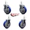 Service Caster 5'' Blue Poly Wheel Swivel 7/16'' Grip Ring Stem Caster Set 2 Brakes, 4PK GR20S514-PPUB-BLUE-TLB-716138-2-S-2 - alternate 3